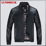 Black PU Jacket for Men Winter Clothes