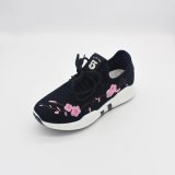 Embroideried Flower Women Flyknit Shoes Sport Footwear