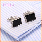 VAGULA High Quality New Design Rhinestone Shirt Cufflinks