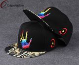 Embroidered Snapback Hat with Sublimation Printing on Brim