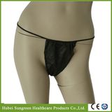 Disposable Non-Woven Black G-String, T-Back for Women