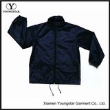 Wholesale Navy Blue Windbreaker Custom Windbreaker Pouch Jacket with Hood