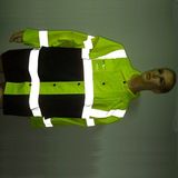 2-Tone High Visibility Safety Reflective Long Rain Coat