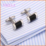 VAGULA Rhdium Plated Cat Eyes Shirt Cufflink