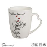 12oz New Bone China Mug with Decal Design Heart Handle