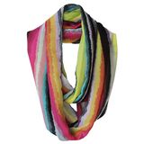 Lady Fashion Striped Printed Polyester Chiffon Infinity Summer Scarf (YKY1114)