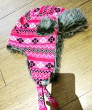 Custmized Artifical Fur Knitted Winter Hat with Ear