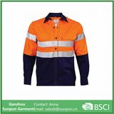 Two Tone Long Sleeve Refelctive Work Shirt