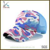 Wholesale Printed Blue Camo Mesh Hat Plain Blank Trucker Hat