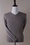 Men's V Neck Cable Pullover