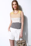 Ladies Color Knit Pullover Sweater Vest