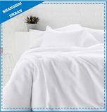 Solid White Waffle-Design Polyester Duvet Cover Set