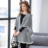 Lady Fashion Herringbone Acrylic Knitted Cardigan Shawl (YKY4515)