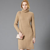 Fashion New Design Women's Turtleneck Cashmere Sweater Long Style