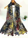 Hot Style 100%Cotton Voile Feeling Print Fashion Long Scarf