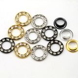 3 Colors 17mm Round Metal Brass Rhinestone Eyelets Crystal Diamond Grommets Glass Eyelets