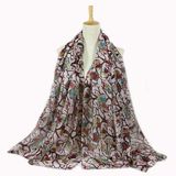 Women's Spring Summer Long Owl Printing Shawl Scarf (SW143)