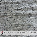 Textile White Flower Cotton Lace Fabric (M3125)