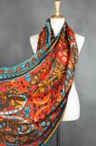 Lady Fashion Cotton Viscose Polyester Printed Silk Scarf (YKY1022)