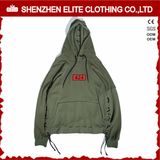 Plain Embroidery Blank Pullover 100% Cotton Hoodie Black (ELTHSJ-1175)