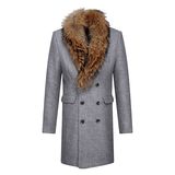 Men Long Woolen Fashion Overcoat