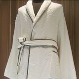 100% Cotton Hotel Bathrobe with Jacquard Logo