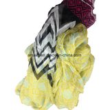 100% Printed Silk Crepe Crinkle Shawl