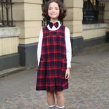 2017 Girls Checked Dress for School Uniforms