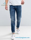 Navy Blue Zip Decorated Leisure Denim Men Jeans