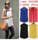 Fashion Casual Ladies Shirt Sleeveless Women Blouse (66320)