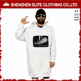 OEM White Custom Printed Long Hoodie Dress Men (ELTHSJ-988)