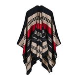 Lady Oversize New Stylish Woven Striped Acrylic Cape / Shawl (H09)