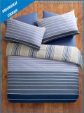Blue Layers & Stripe Printed Cotton Duvet Cover Set