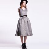 Elegant Women Modest Jacquard Polka DOT Full Skirt