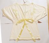 CVC Single Jersey Sleepwear with Embroidery Satin Ribbon