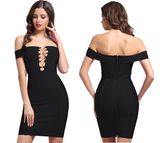 Criss Cross Bodycon Bandage Club Dress