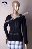 Ladies Cashmere Fashion Neck Pullover with Crystals
