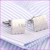 2016 Fashion Silver Laser Cufflink Square Gemelos