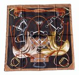 Lady Fashion Printed Square Silk Scarf (DX0908)