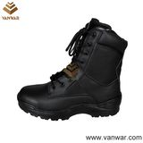 Hot Sale Black Leather Combat Military Boots (WCB050)