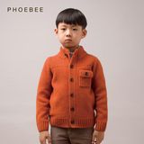 100% Lambswool Orange Kids Coats for Boys in Winter