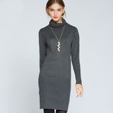 Women's Turtleneck Long Knitting Dress Pullover Sweater