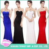 Best Long Bridesmaid Sexy Evening Black Strapless Dress