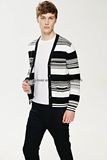 Fit Cotton Striped Button Cardigan for Men