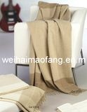 100% Pure Cashmere Fringed Throw Blanket