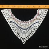 38*29cm Dyed Cuve Line Cotton Neckline Lace Applique for Feminine Dress Accessories Latest Design with Curve Fringe Collar Lace Fabric Hm2013