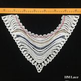 38*29cm Dyed Cuve Line Cotton Neckline Lace Applique for Feminine Dress Accessories Latest Design with Curve Fringe Collar Lace Fabric Hm2013