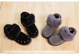 Winter Snow Boots Metal Rivets Add Cotton Thickening Warm Woman