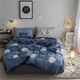 Sets Coral Velvet Bedding with Pillow and Quilt Cover Home Textile