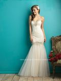 2016 New Fashion Embroidary Bead Organza Mermaid Wedding Bridal Dress